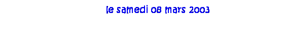 Zone de Texte: Journée internationale de la femme en Guyane,
le samedi 08 mars 2003
Auditorium de Rémire montjoly
 

